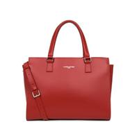 LANCASTER | Smooth - Grand Sac cabas Main Refente de Cuir de Vachette Lisse Rouge