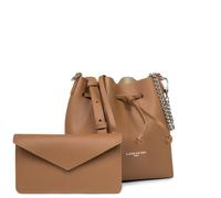 LANCASTER | Pur & Element City - Petit Sac bourse Refente de Cuir de Vachette Lisse Camel - In - Or pâle