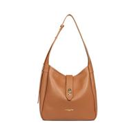 LANCASTER | Top Double - Sac seau Cuir de Vachette Grainé Camel - In - Orange