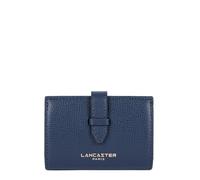 Lancaster | Sierra PM - Porte-Cartes Refente de Cuir de Vachette Grainé Bleu foncé