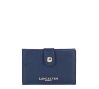 Lancaster | Sierra PM - Porte-Cartes Refente de Cuir de Vachette Grainé Bleu foncé