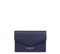 Lancaster | Sierra PM - Porte-Cartes Refente de Cuir de Vachette Grainé Bleu foncé