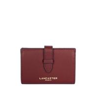 Lancaster | Sierra PM - Porte-Cartes Refente de Cuir de Vachette Grainé Bordeaux