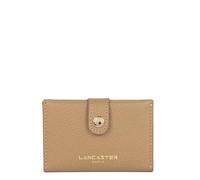 Lancaster | Sierra PM - Porte-Cartes Refente de Cuir de Vachette Grainé Sable