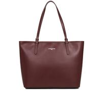 LANCASTER | Smooth - Grand Sac cabas épaule Refente de Cuir de Vachette Lisse Bordeaux