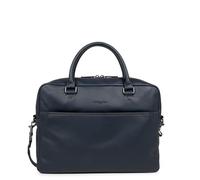LANCASTER | Soft Vintage Homme - Grand porte documents Cuir de Vachette Pleine Fleur Bleu foncé - Camel