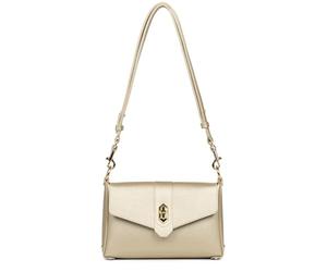 LANCASTER | Top Double - Petit Sac Trotteur Cuir de Vachette Grainé Champagne - In - Nude