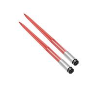 Lance à Foin 43"-Duoku-avec Capacité de 1360 kg-Pique à Balle à Fixation Rapide 1,75"-Fourches à Revêtement Rouge