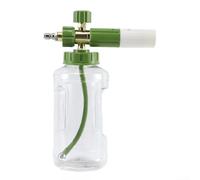 Lance à mousse à neige pour nettoyeur haute pression, flacon générateur de mousse de 1 L pour buse réglable et bouton de concentration, motif de pulvérisation ventilateur de 0 à 60 degrés (vert)