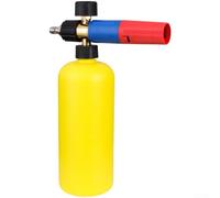 Lance à mousse à neige réglable pour nettoyeur haute pression avec interface de connexion rapide et pot de mousse en métal transparent pour outil de lavage de voiture, bleu et blanc (B)