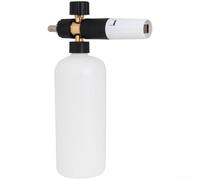 Lance à mousse à neige réglable pour nettoyeur haute pression avec interface de connexion rapide et pot en mousse métallique transparent pour outil de lavage de voiture, bleu et blanc (C)