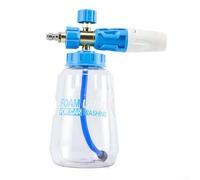 Lance à mousse avec pot de mousse pour l'entretien de la voiture, capacité de 1 l, angles de pulvérisation réglables de 0 à 45 degrés, bouton de concentration eau à mousse (bleu)