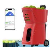 Lance-Balles de Tennis Portable, LéGer et Rechargeable, 11 Modes D'EntraîNement, Oscillation Automatique, ContrôLe de Rotation, TéLéCommande/Application, Convient Aux DéButants,Red