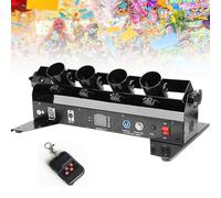 Lance-Confettis, Machine à Confettis à 4 Tubes avec DMX512 et Télécommande | Souffleur de Confettis de Fête avec Tubes 180°, 8 Canaux et Écran pour Mariages, Discos, Clubs et Spectacles