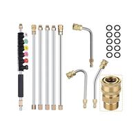 Lance d'arrosage à jet d'eau en métal for nettoyeur de voiture, rallonge incluse, compatible avec les nettoyeurs haute pression Karcher série K, 5 buses interchangeables(Yellow)