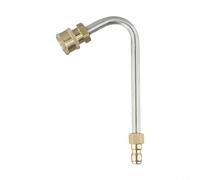 Lance d'extension incurvée à 90° pour nettoyeur haute pression avec connexion rapide de 6,35 mm - Outil de nettoyage de gouttière en acier inoxydable pour toits et voitures 4000 PSI (120 degrés)