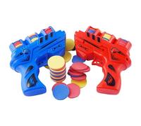 Lance-disques en mousse, jouet de tir à disque, pistolet souple EVA et 50 frisbees, jeux et activités d'été en plein air, cadeaux de fête et jouets d'extérieur pour enfants de 8 à 12 ans (2 pièces)