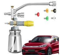 Lance en mousse pour nettoyeur haute pression - à mousse réglable avec double connecteur | Équipement de lavage pour voiture, entrée, clôture, toit, façade extérieure