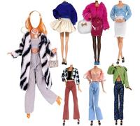 Lance Home® 5 Ensemble Vêtements d'automne Robes + Pantalon Chaussures Sac De Mode Chapeau Manches Longues Manteau pour 29cm Poupées Accessoires Bébé Cadeaux de noël Casual Style (B)