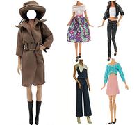 Lance Home® 5 Ensemble Vêtements d'automne Robes + Pantalon Tenue de Printemps Chaussures Sac De Mode Chapeau Manches Longues Manteau pour 29cm Poupées Accessoires Bébé Cadeaux de noël Casual Style