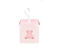 Lance Home® 50pcs Ours Bébé Baptême Dragées Box Boîtes Décoration de table BONBON Bonbonnière boîte cadeau Mère à Faire fête (Rosé)