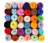 Lance Home Kit Laine Feutre 36 couleurs pelote de laine à tricoter Set avec 10 aiguilles de feutre + Poignée de bois + bouteille pour aiguilles + Mousse Pad pour petits boulots créatifs DIY A