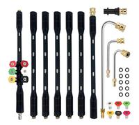 Lance Nettoyeur Haute Pression pour Kärcher, Lot de 10 Accessoire pour Nettoyeur Haute Pression 4000 psi avec 5 Embouts de Buse à Raccord Rapide 1/4 pouce Lance Telescopique Pulverisateur Toiture