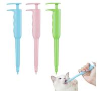 Lance Pilule Chat, Lot de 3 Seringue Médicament Chat et Chien, Distributeur de Médicaments pour Animaux de Compagnie, Design Ergonomique 18,2cm, Administration Facile et Sûre, 3 Couleurs
