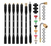 Lance TéLescopique Nettoyeur Haute Pression: Rallonge de Nettoyeur Haute Pression Avec 6 Embouts, Connexion Rapide de 1/4"- Lance Telescopique Pulverisateur Toiture pour GouttièRes, Toits, Volets