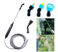 Lance Telescopique Pulverisateur Electrique Toiture avec 4 Buses et 4M Tuyau, Pulverisateur Électrique de Jardin 2400 mAh Rechargeable, Portable Pulvérisateur a Pression Jardin (4M Tuyau)