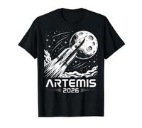 Lancement d'Artemis vers la Lune T-Shirt Graphique avec Valeur, Homme, Noir, XL