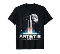 Lancement d'Artemis vers la Lune T-Shirt Graphique avec Valeur, Homme, Noir, XL