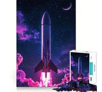Lancement de fusée dans l'espace avec nébuleuse Puzzle de 1000 pièces pour Adolescents Jeu de logique et de détente Découpe précise (50x75cm)