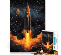 Lancement de fusée dans l'espace Puzzle de 1000 pièces pour Adolescents Jeu de logique Stimulant Amusant en intérieur Bordure Premium Cadeau mémorable (50x75cm)