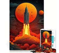 Lancement de fusée dans l'espace Puzzle de 1000 pièces pour Adultes Stimule la mémoire, favorise la détente mentale, découpe Lisse Cadeau d'anniversaire (38x52cm)