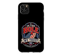 Lancement de Pouf Patriotique Cornhole in The Hole We Trust USA Coque pour iPhone 11 Pro Max