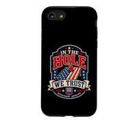 Lancement de Pouf Patriotique Cornhole in The Hole We Trust USA Coque pour iPhone SE (2020) / 7/8