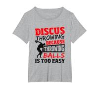 Lancer des disques Parce Que Lancer des balles est trop Facile T-Shirt, Femme Grandes Tailles, Gris Chiné, 3X