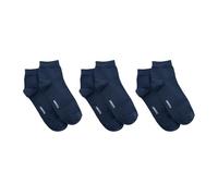 LANCETTI - 3 ou 6 paires de chaussettes courtes enfant et fille en coton fil d'Écosse, respirantes et confortables, bleu nuit, 31-34