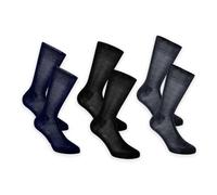 LANCETTI - 6 Paires de Chaussettes Classiques Élégantes pour Homme en Coton Fil d'Écosse de Qualité, Noir, 42-44