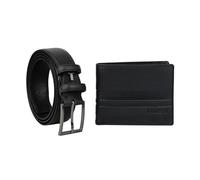 Lancetti Coffret Cadeau Homme Ceinture Doublure en Cuir et Extérieur PU, Portefeuille en Cuir Véritable