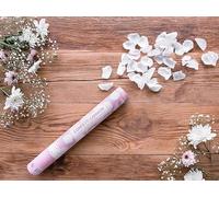 Lanceur à Confettis Pétales de Rose, 40 ou 60 cm, Environ 200 Pétales (Blanc, 60cm (23.62 inches))