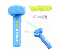 Lanceur à Corde,Lasso String Shooterm de Lanceur,Zip String Jouet,ZipString Hélice avec Corde à Corde, Fidget Toy de Décompression,pour Chats Chiens Enfants Adultes (Bleu)