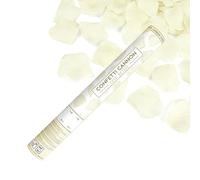 Lanceur Canon à Confettis Pétales de Rose Ivoire, 40 cm, Environ 200 Pétales