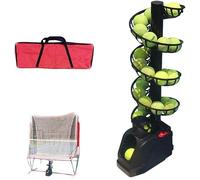 Lanceur de balle de tennis réglable avec filet, dispositif d'entraînement en libre-service portable pour débutants