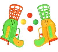 Lanceur De Balle Jouet Balle Au Panier Ensemble De Capture De Balle 2 Pistolets 4 Balles Raquettes De Pistolet De Basket-Ball Balle Au Panier Cliquez Et Attrapez Les Raquettes Pop & Catch
