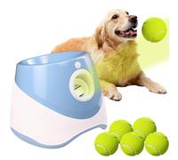 Lanceur de Balle pour Chien Automatique, Lance Balle Chien avec 6 Balles, Distance Réglable 3-9m, Lanceur De Balle Automatique Interactif pour Chiens, Jouet d'Entraînement Intérieur Extérieur