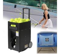 Lanceur de balles de Tennis, Angle De Lancement Réglable, Vitesse, pour entraînement/Pratique, télécommande/Application, avec Batterie au Lithium Amovible(Offert : filet collecteur balles tennis)