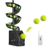 Lanceur de Balles de Tennis avec Télécommande, Machine à Servir Automatique, Capacité de 33 Balles pour Les Séances de Pratique et d'Entraînement Without Stand