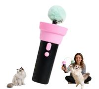 Lanceur de balles pour chat, jouet interactif pour chats d'intérieur avec balles pelucheuses, jeu de corde volante à mouvement automatique, enrichissement pour chatons (noir)